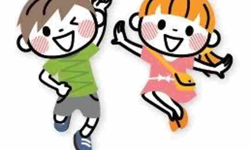 Tegnet illustration af to børn, der danser